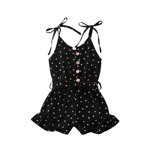 Meisjes korte jumpsuit met hartjes roze 4