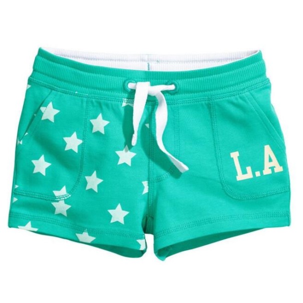 Meisjes LA shorts met sterren - Groen