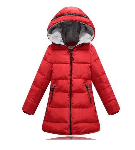 Meisjes lange winterjas Anna J1885 rood 8