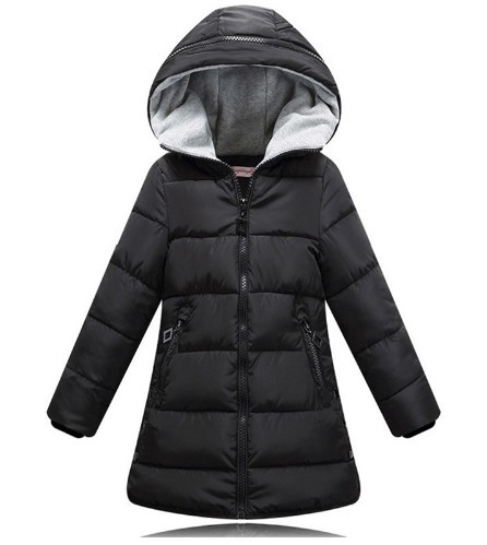 Meisjes lange winterjas Anna J1885 zwart 7