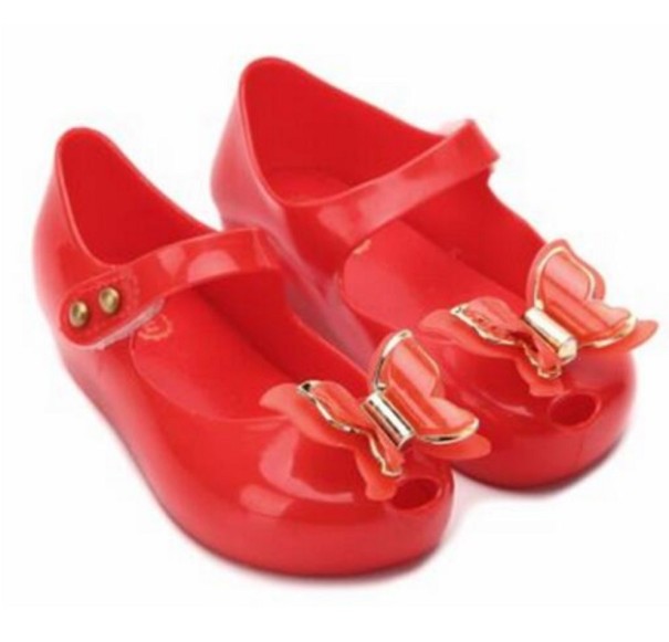 Meisjes rubberen sandalen met vlinder rood 19