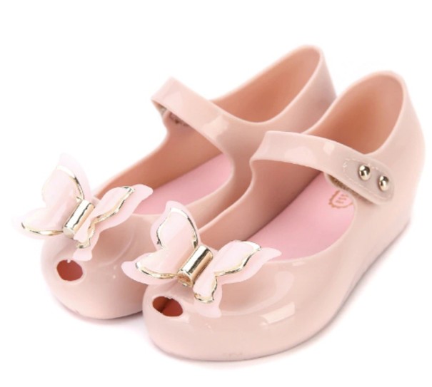Meisjes rubberen sandalen met vlinder