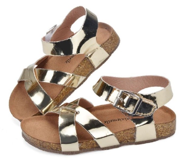 Meisjes sandalen van kurk goud 26