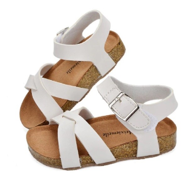 Meisjes sandalen van kurk wit 21