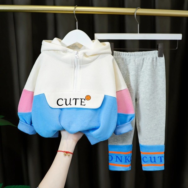 Meisjes sweatshirt en legging L1257 blauw 6-9 maanden