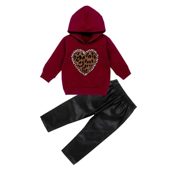 Meisjes sweatshirt en leren broek L1549 12-24 maanden