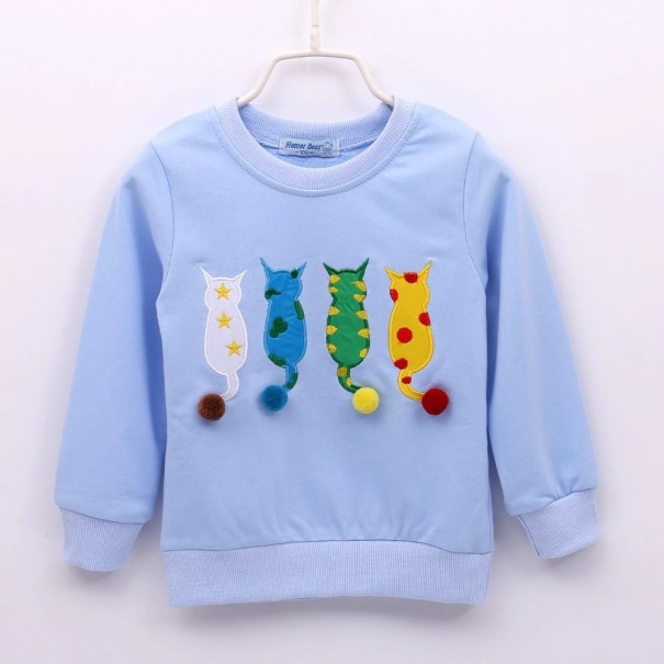 Meisjes sweatshirt L576 blauw 6