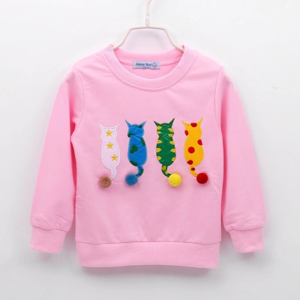 Meisjes sweatshirt L576 roze 4