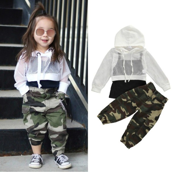 Meisjes sweatshirt, tanktop en broek L1351