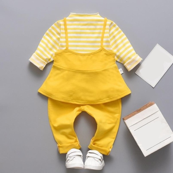 Meisjes T-shirt en broek L1162 geel 3