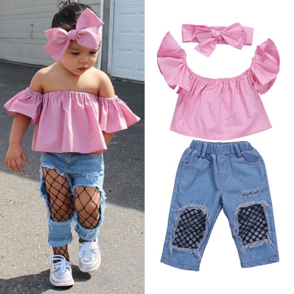 Meisjes T-shirt en jeans L1452
