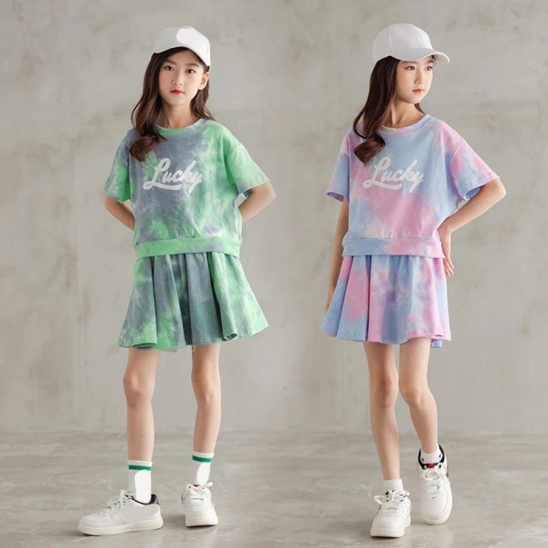 Meisjes T-shirt en rok L1479