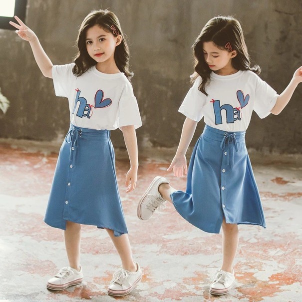 Meisjes T-shirt en rok L1510