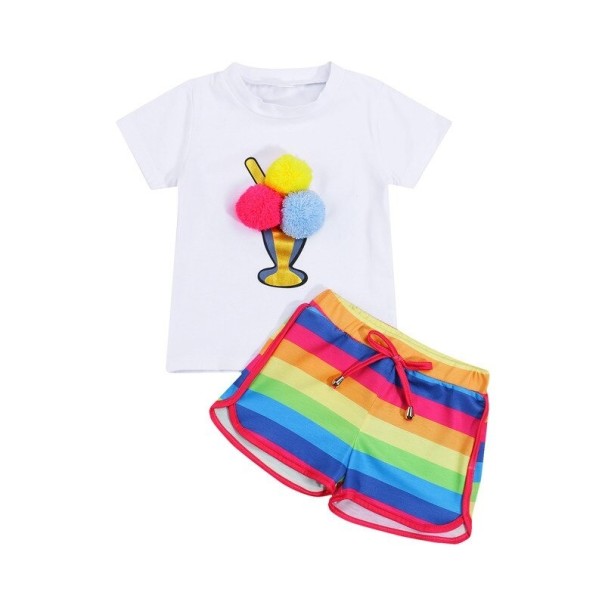 Meisjes T-shirt en short L1179 9-12 maanden B