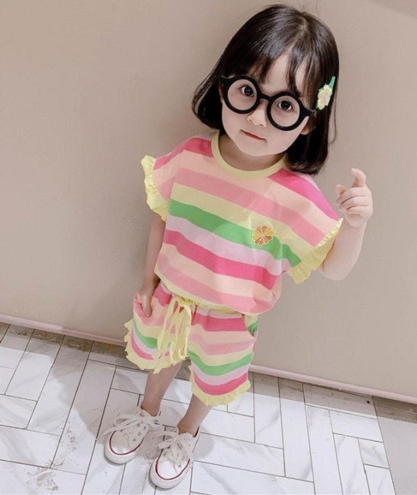 Meisjes T-shirt en short L1338 18-24 maanden A