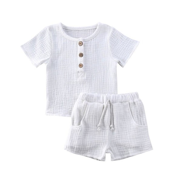 Meisjes T-shirt en short L1415 wit 3