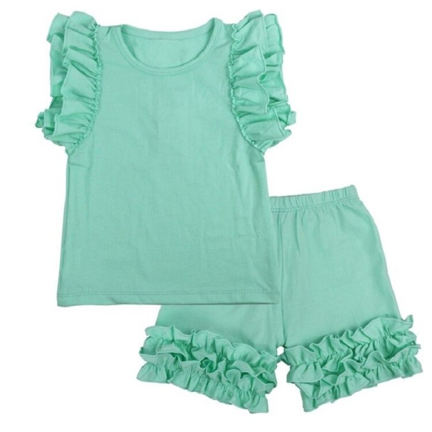 Meisjes T-shirt en short L1445 lichtgroen 5