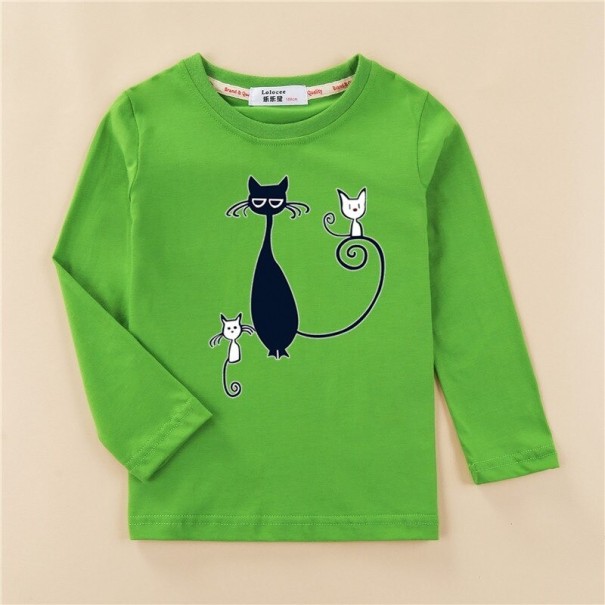 Meisjes T-shirt met lange mouwen T2554 groen 4 A