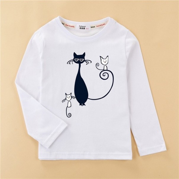 Meisjes T-shirt met lange mouwen T2554 wit 4 A