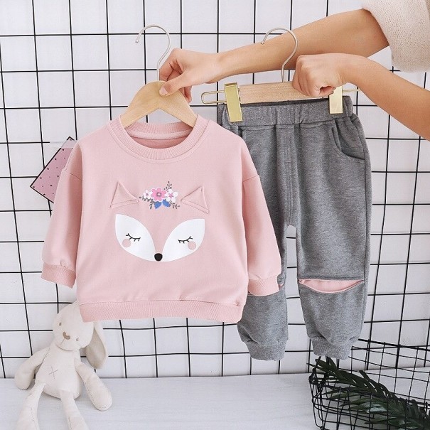 Meisjes trainingspak L1377 roze 4
