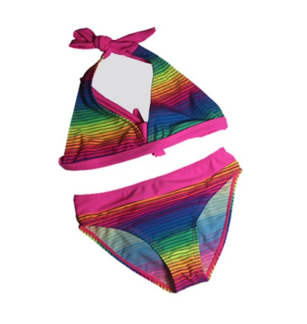 Meisjes tweedelig badpak - Regenboog 14