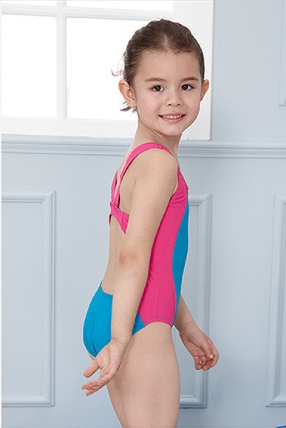 Meisjes tweekleurig badpak J1262 roze 8