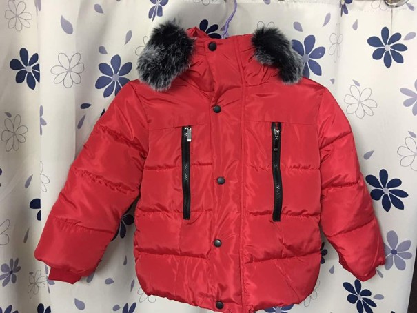 Meisjes winterjas J1289 rood 9-12 maanden