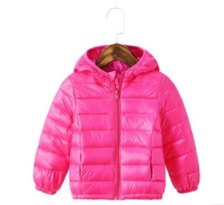 Meisjes winterjas J3140 donkerroze 2
