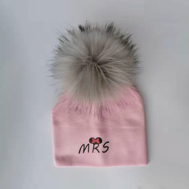 Meisjes wintermuts MRS lichtroze 6-12 maanden