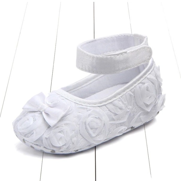 Meisjesballerina&#39;s met riem wit 6-12 maanden