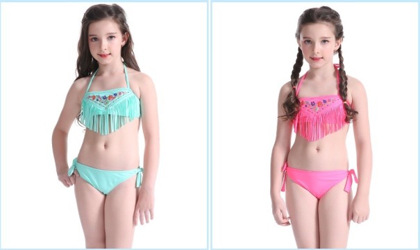 Meisjesbikini met franjes J1261