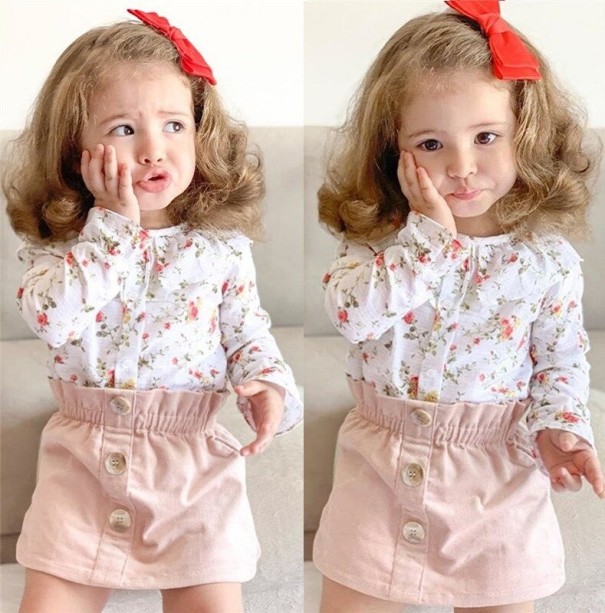 Meisjesblouse en rok L1397