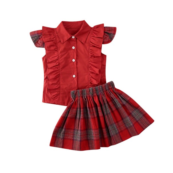 Meisjesblouse en rok L1413 2