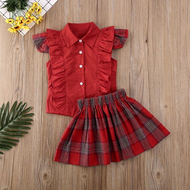 Meisjesblouse en rok L1413