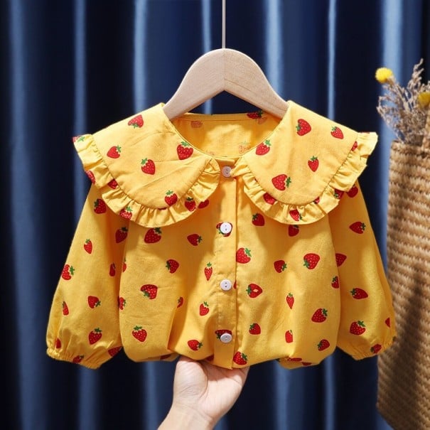 Meisjesblouse L1737 geel 9-12 maanden B