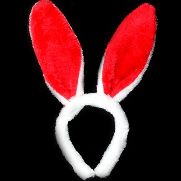 Meisjeshoofdband met konijnenoren rood