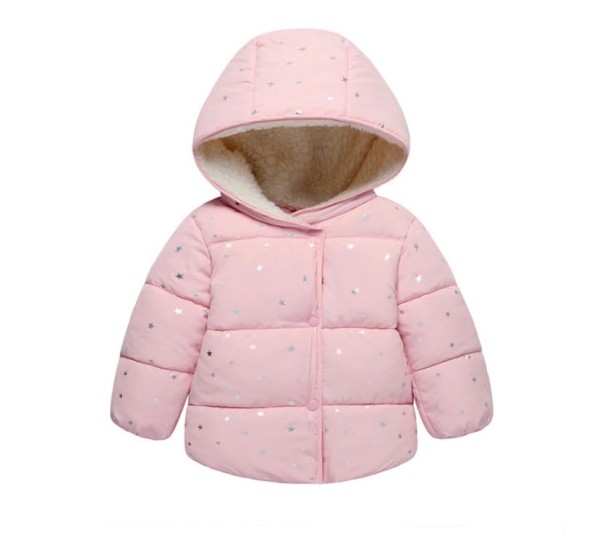 Meisjesjas met bont J1930 roze 3