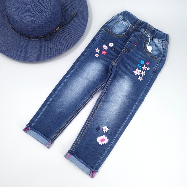 Meisjesjeans met bloemenprint 7