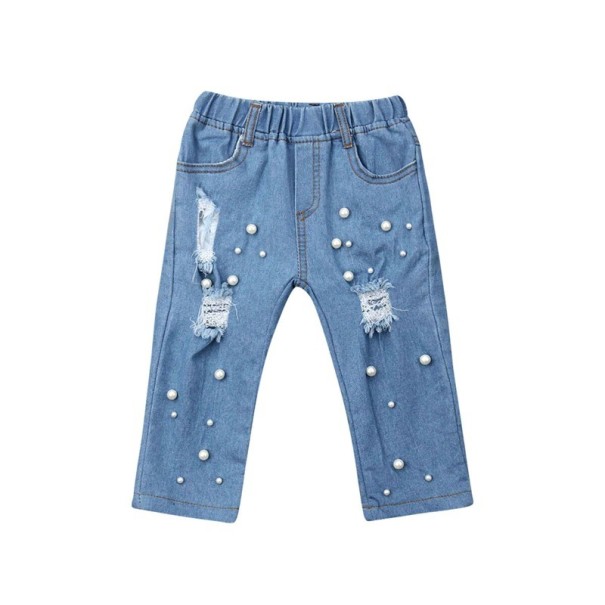 Meisjesjeans met parels L2154 4