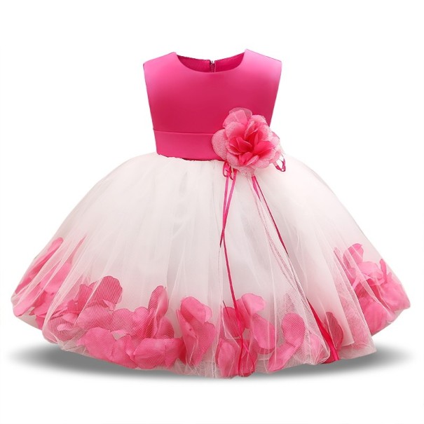 Meisjesjurk met rozen J2496 roze 6