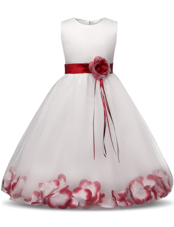 Meisjesjurk met rozen J2897 rood 8