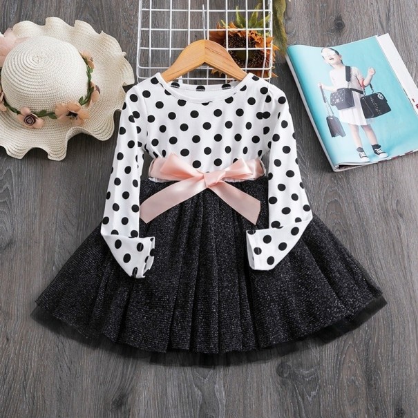 Meisjesjurk met strik N99 wit 4