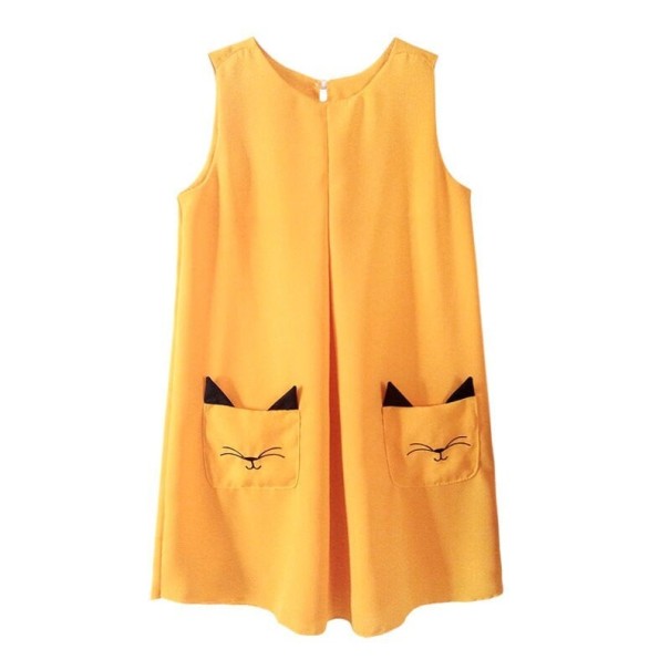 Meisjesjurk N279 geel 6