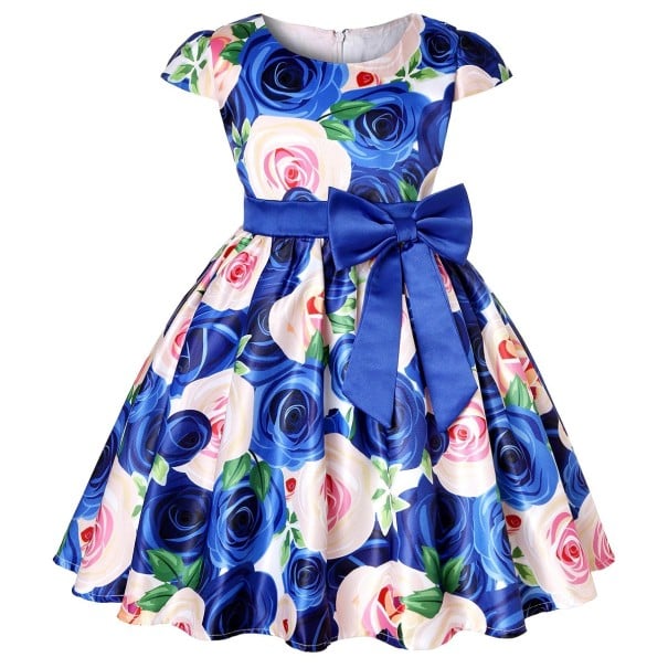 Meisjesjurk N336 blauw 3