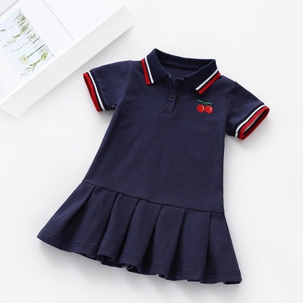 Meisjesjurk N430 donkerblauw 5