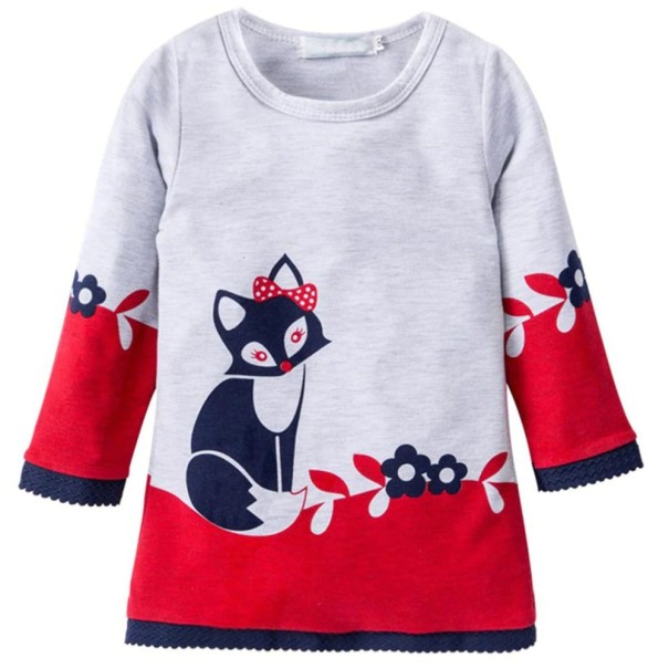 Meisjesjurk N465 rood 2