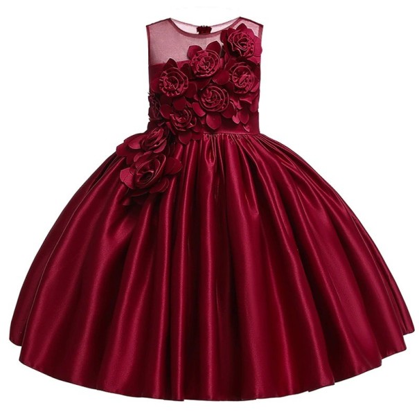 Meisjesjurk N513 bordeaux 5