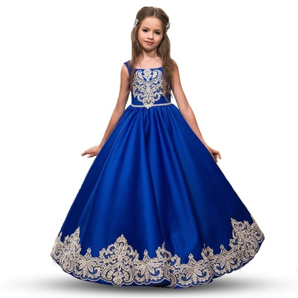 Meisjesjurk N552 blauw 4