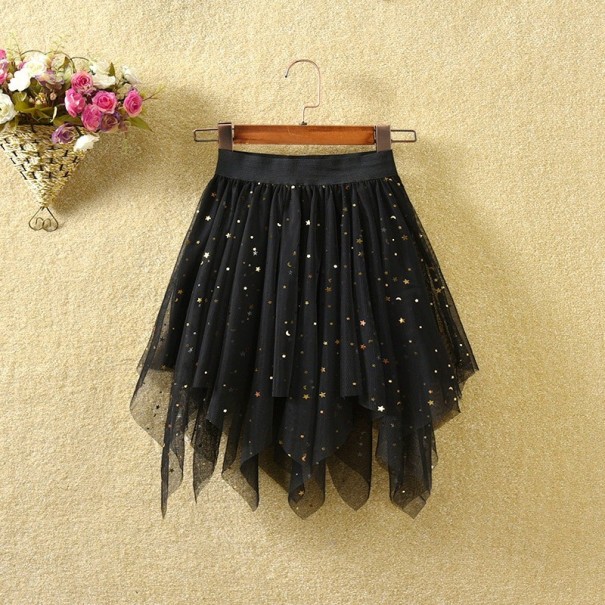 Meisjesrok met glitter L1072 zwart 6-12 maanden