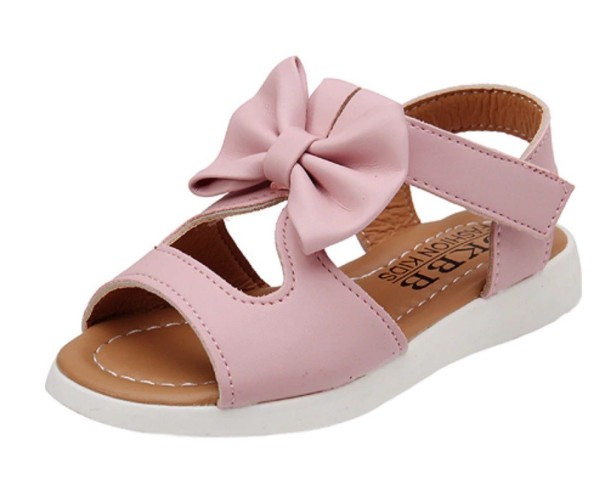 Meisjessandalen met strik roze 20